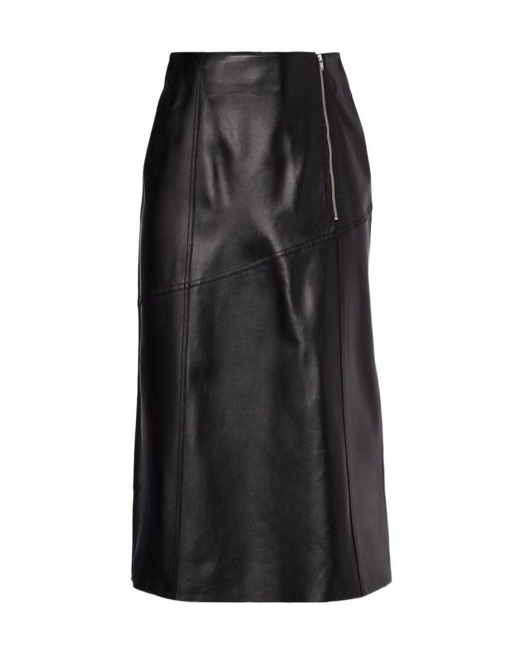 Victoria Beckham Black Leather Pencil Skirt