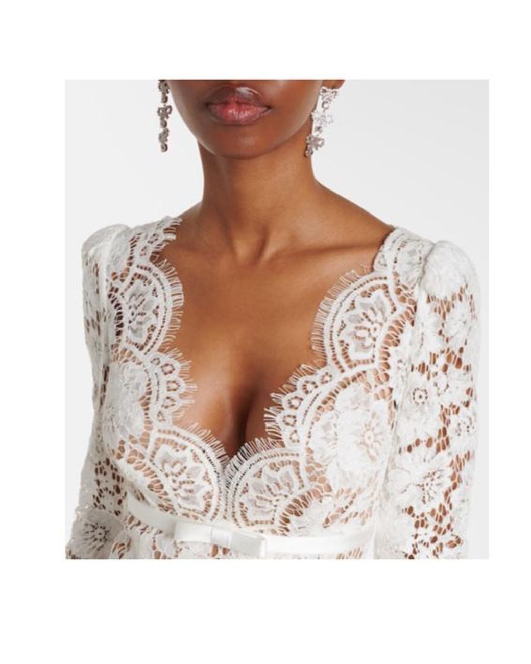 Self-Portrait White Maxi Dress With Long Sleeves