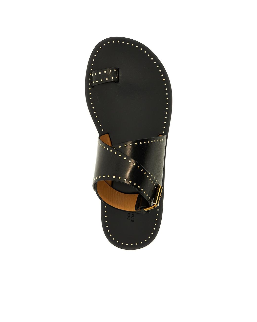 Isabel Marant Black Cross-Strap Studded Open-Toe Sandals
