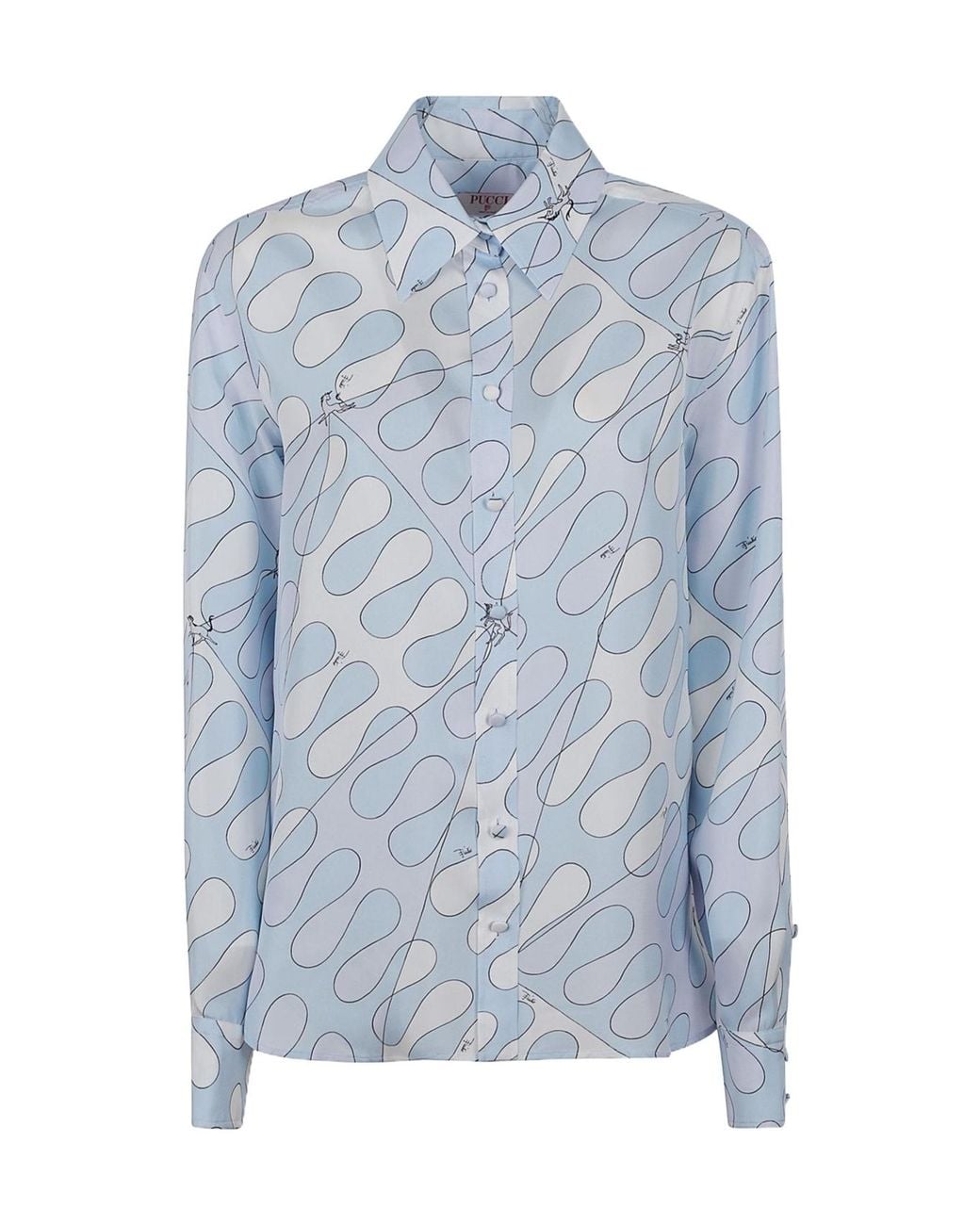 Emilio Pucci Blue Pucci All-Over Print Shirt