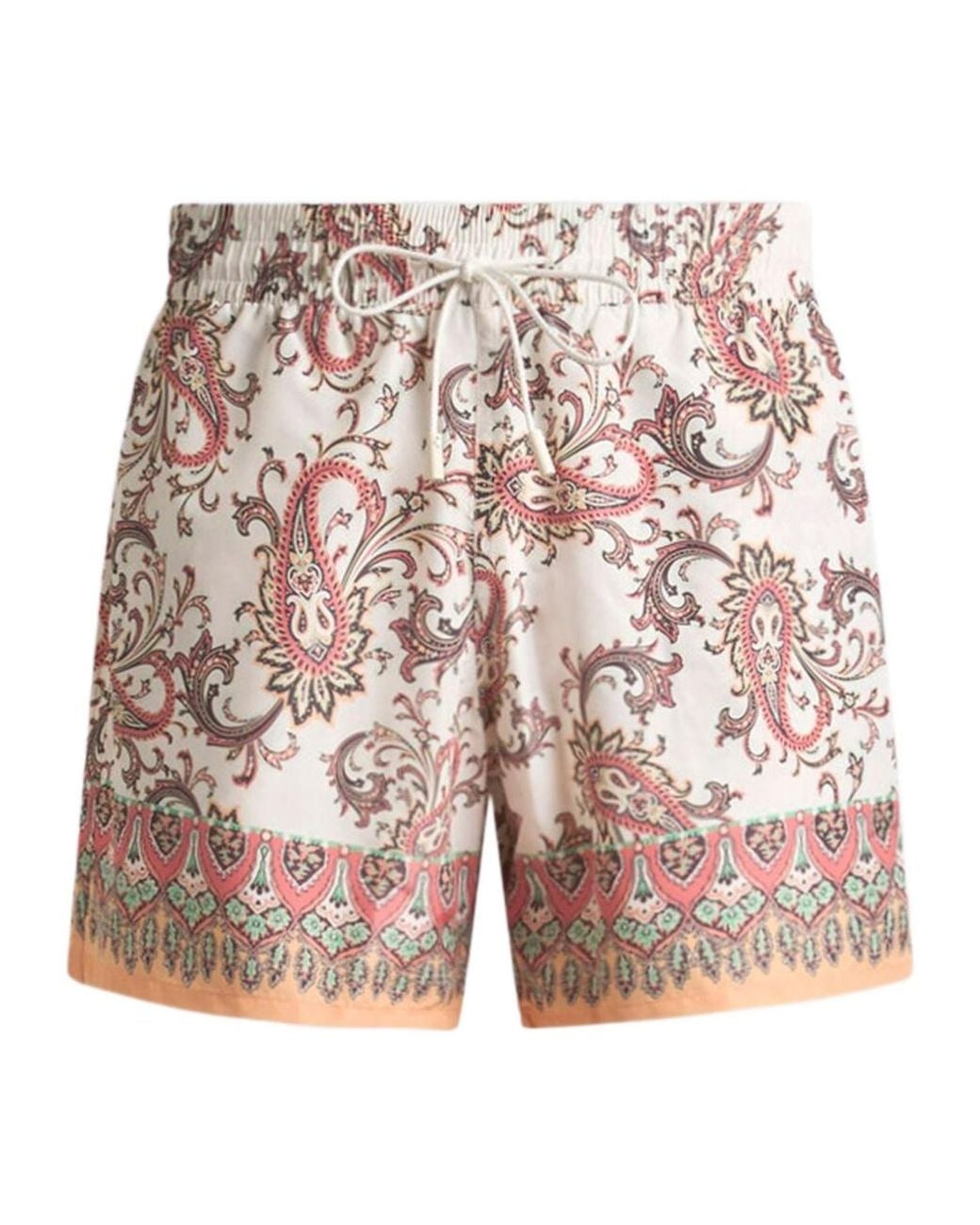 Etro Red Paisley Printed Roma Swim Trunks for men