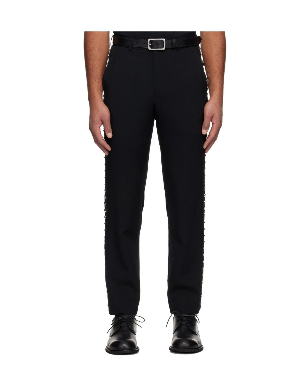 Comme des Garçons Black Studded Casual Trousers for men