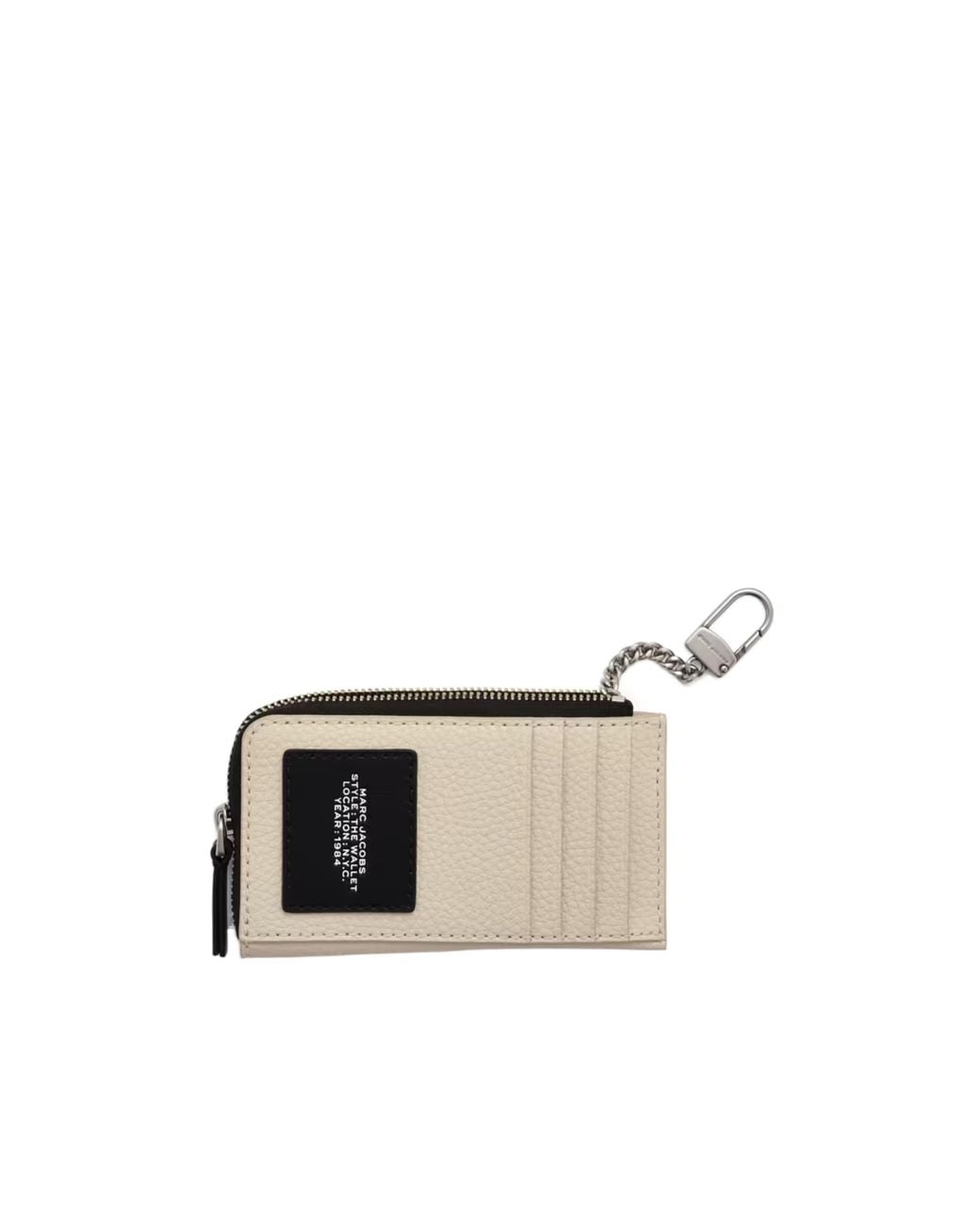 Marc Jacobs White Camp Patchwork Zip Card Wallet
