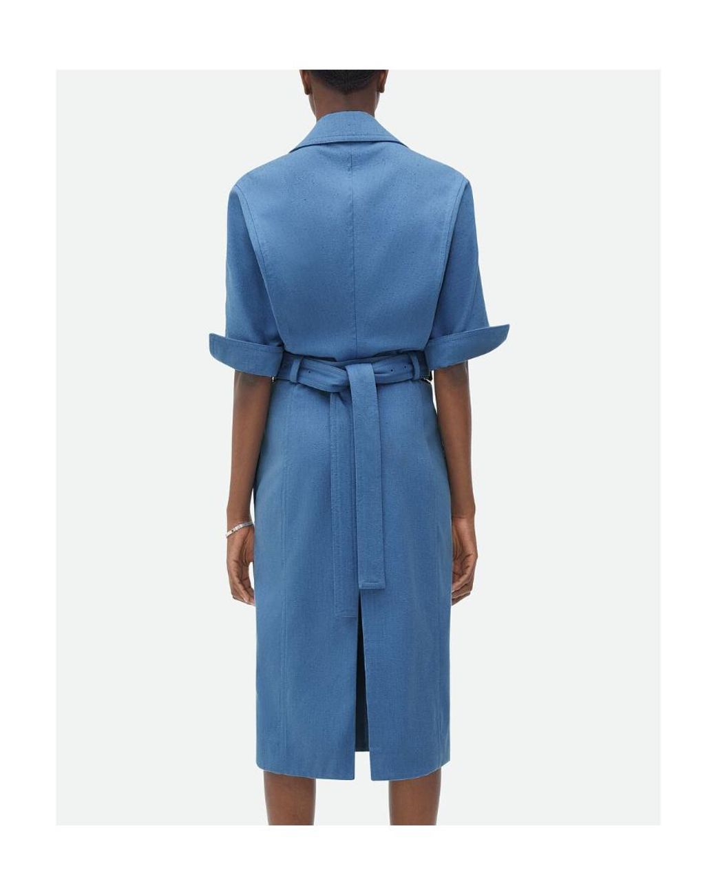 Bottega Veneta Blue Twill Midi Dress