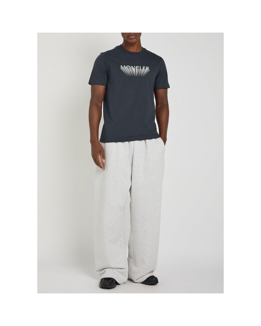 Moncler Blue Logo Cotton Short-Sleeve T-Shirt for men