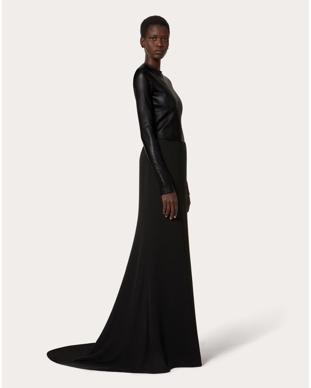 Valentino Black Stretch Long-Sleeved Blouse