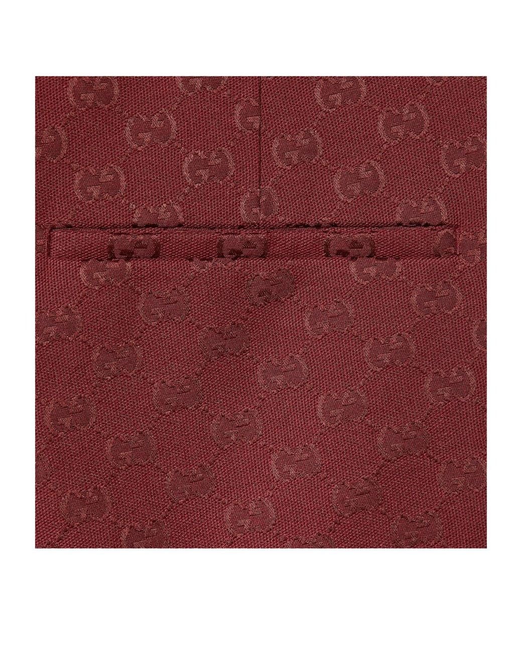 Gucci Red Monogrammed Straight-Leg Trousers for men