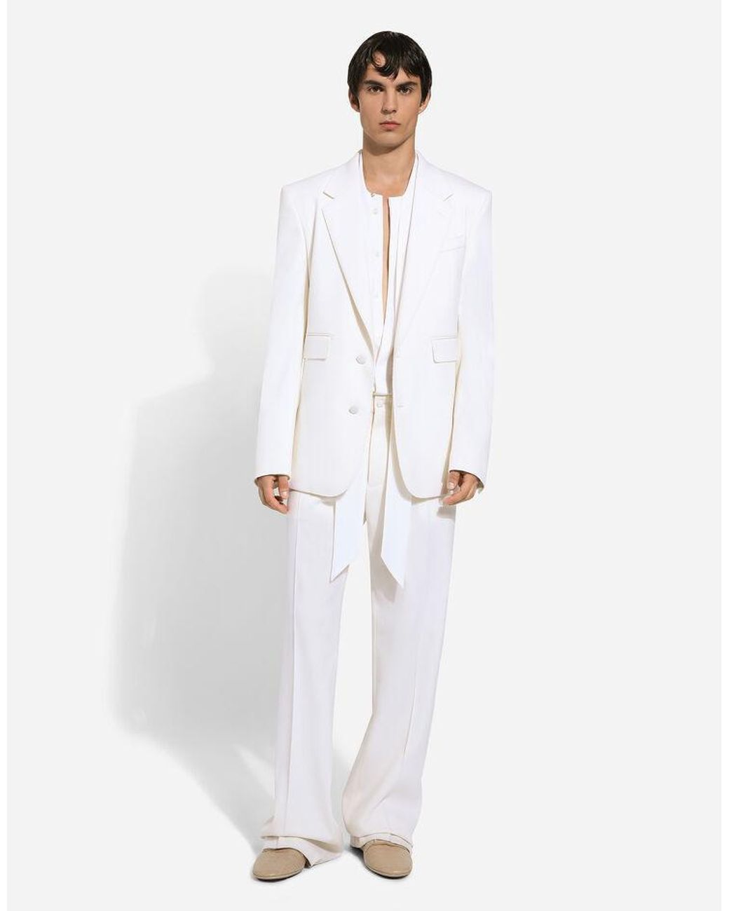Dolce & Gabbana White Straight Leg Pants for men