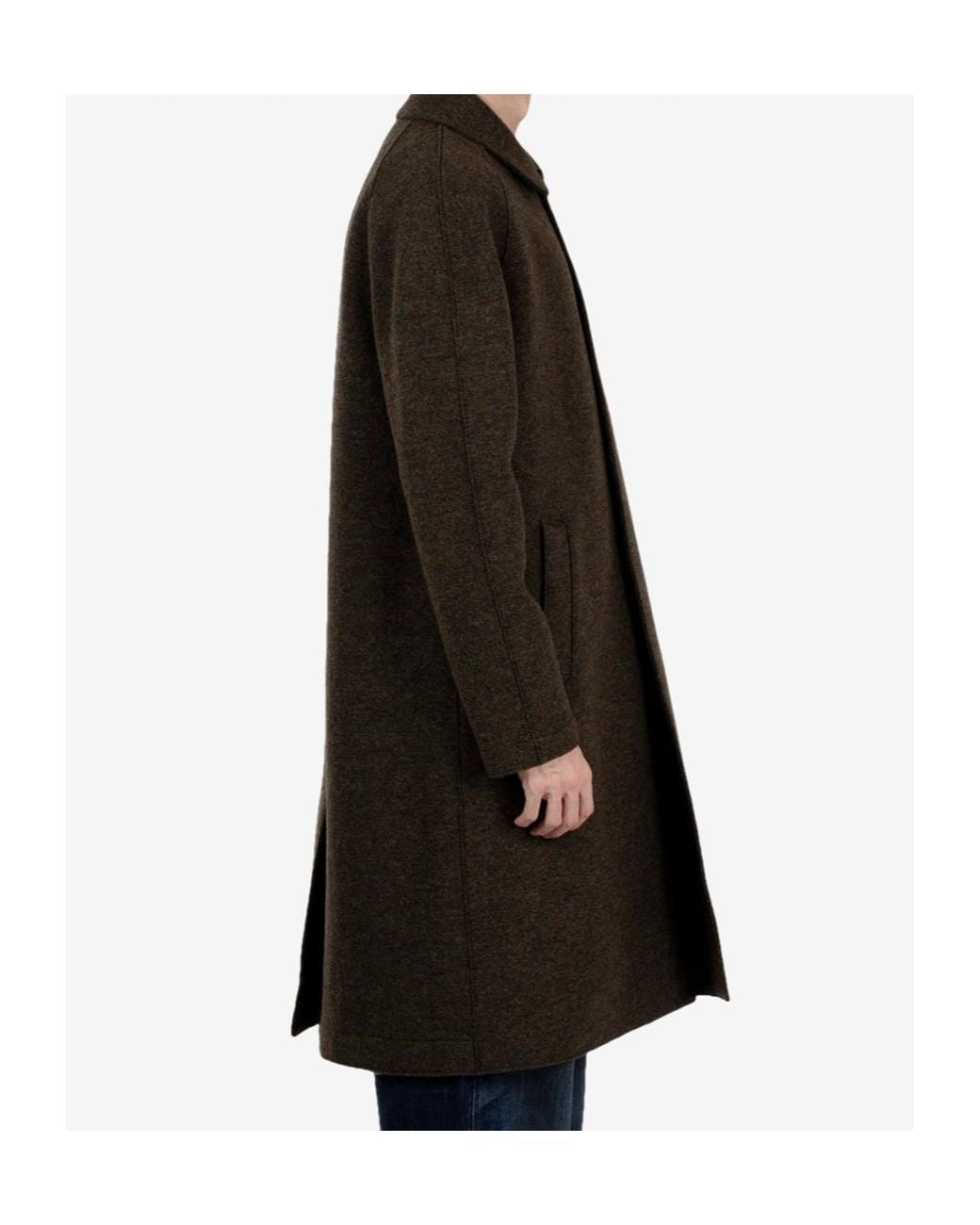 Harris Wharf London Black Boiled-Wool Single-Breasted Balmacaan Coat for men