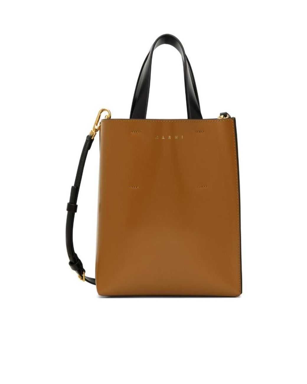 Marni Brown Museo Two-Toned Tote Bag