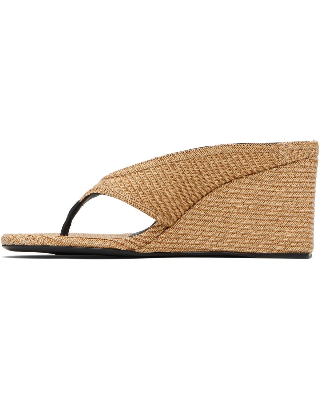 Alaïa Natural Cube Thong Straw Heeled Sandals