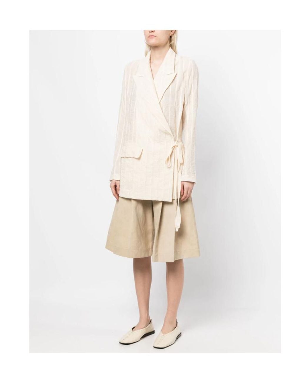 Uma Wang White Wraparound Oversize Blazer