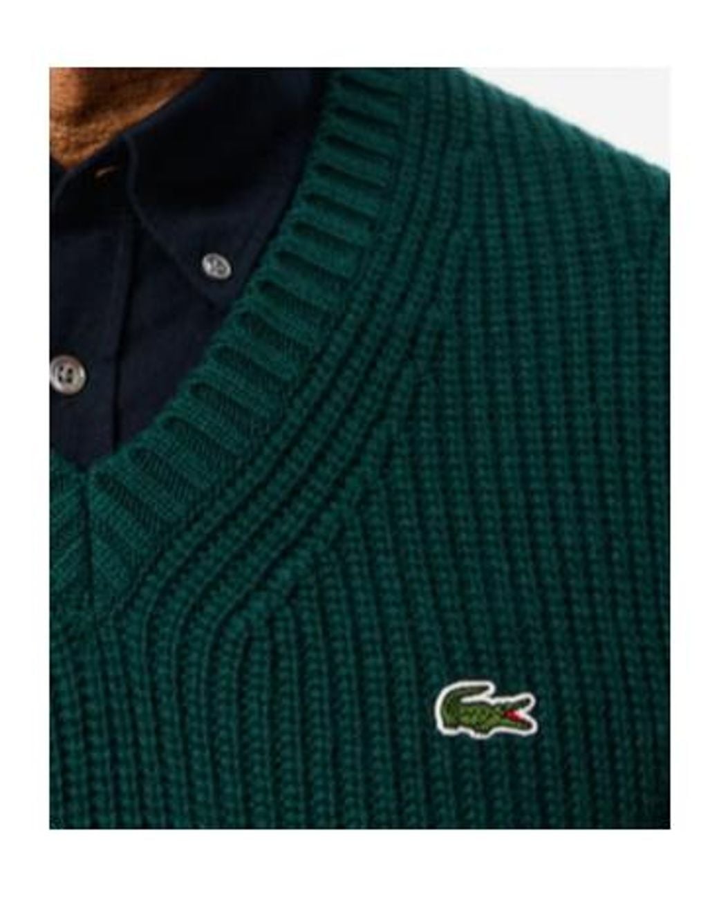 Lacoste Green Sleeveless Wool Vest for men