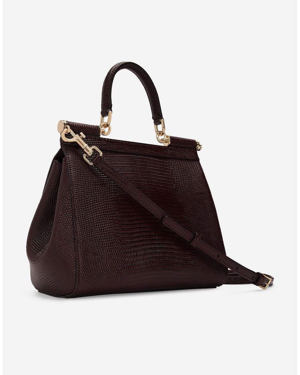 Dolce & Gabbana Brown Medium Sicily Snakeskin Tote Bag