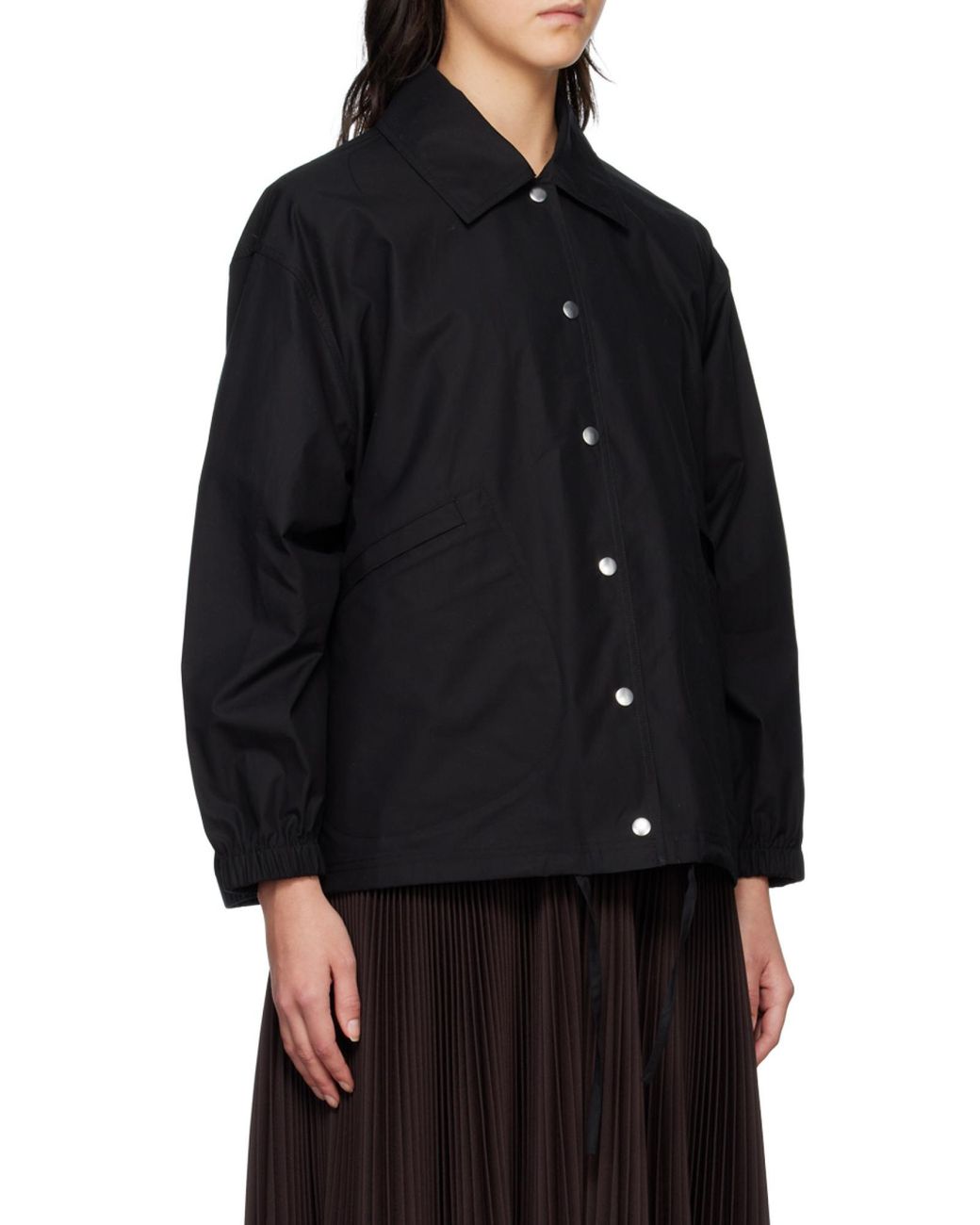 Jil Sander Blue Logo-Printed Drawstring Shirt Jacket