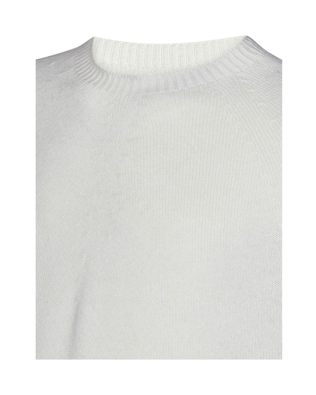 Jil Sander White Crewneck Knitted Jumper for men