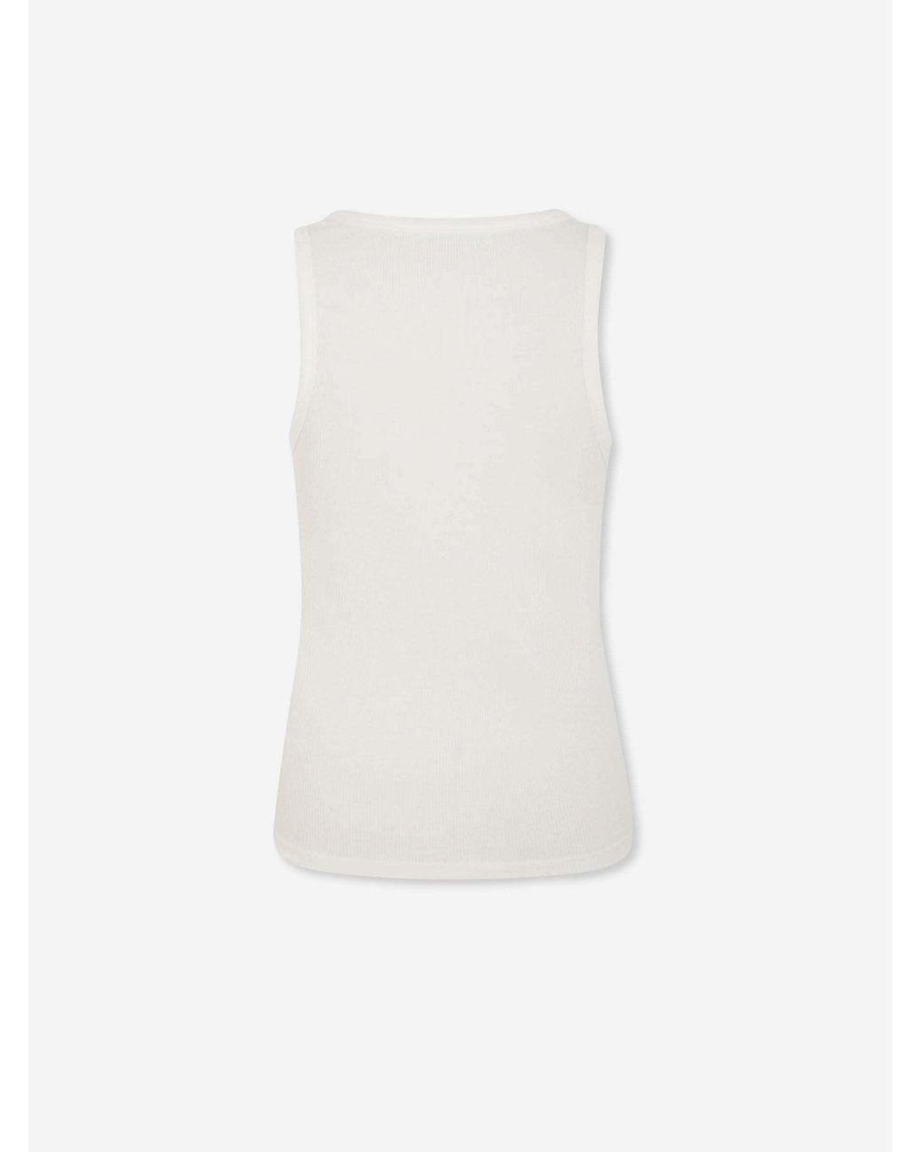 Rabanne White Ribbed Tank Top