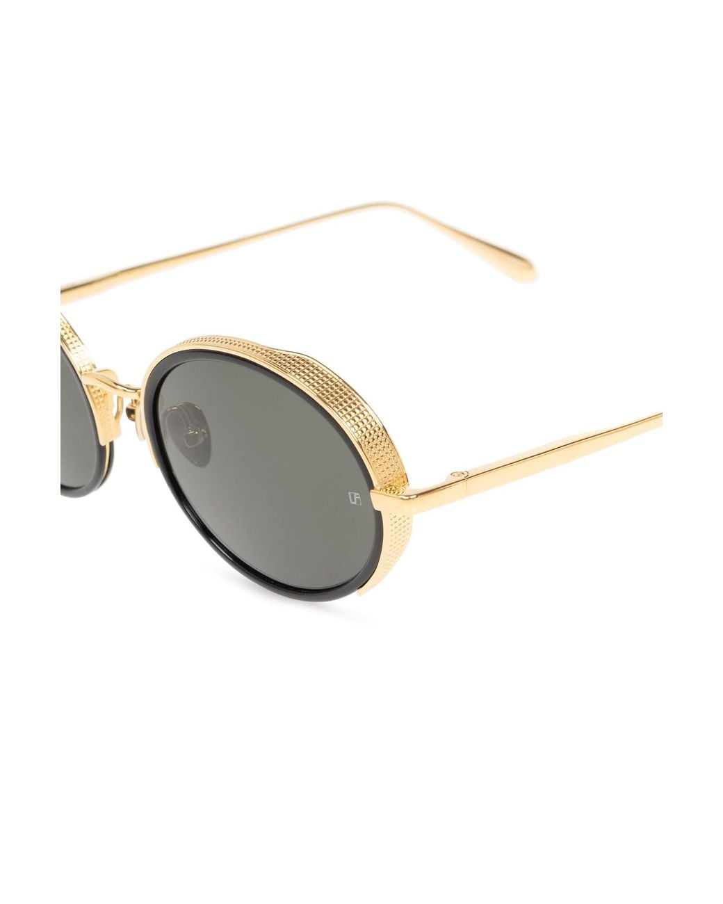 Linda Farrow White Finn Oval Frame Sunglasses for men