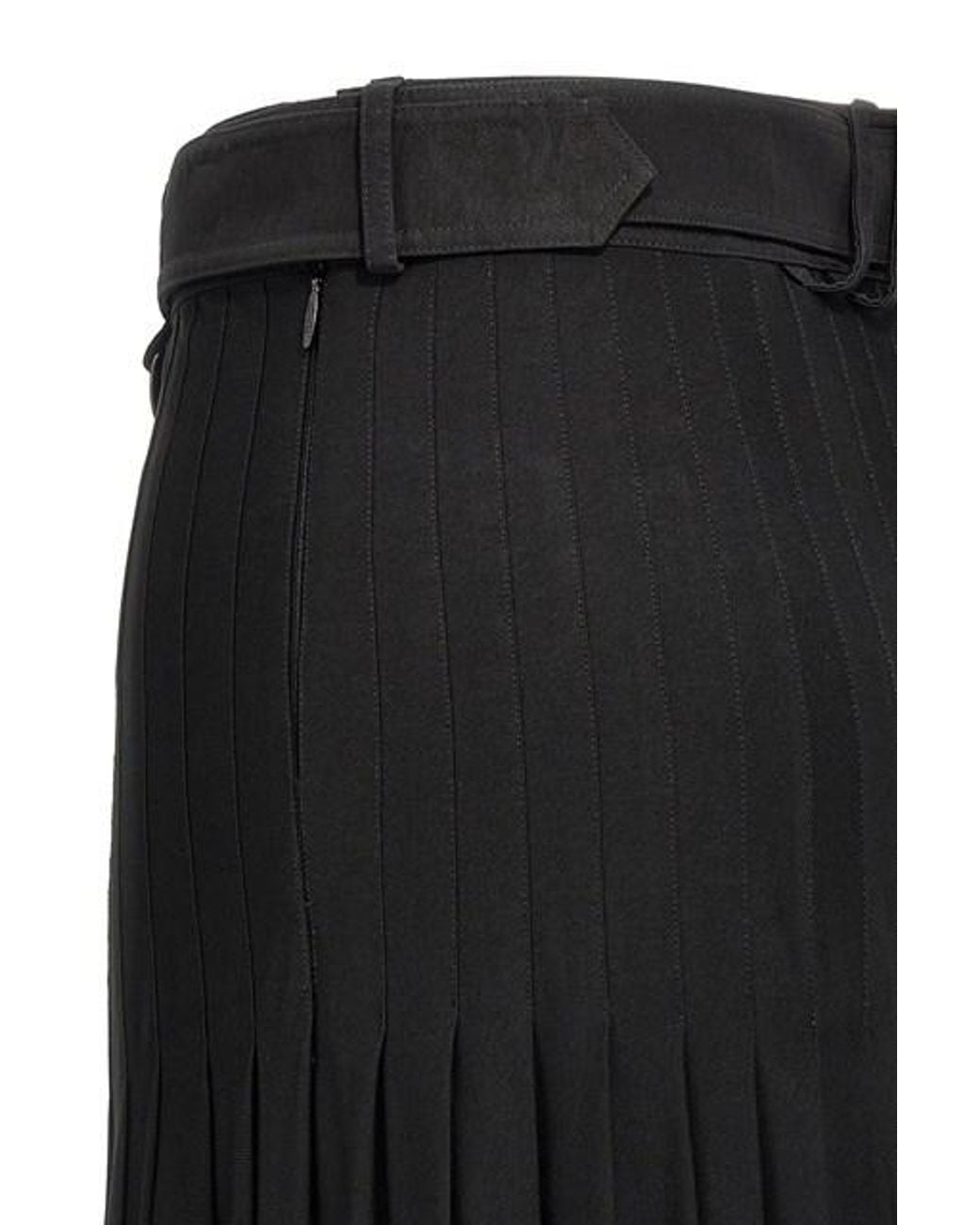 Burberry Black Pleated Maxi Skirt