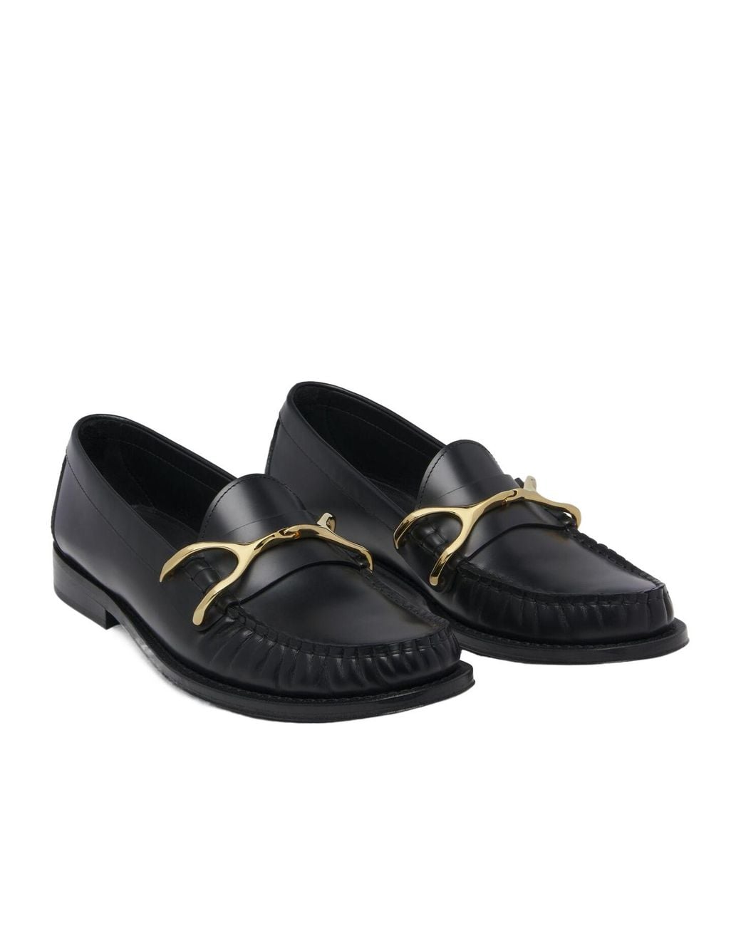 McQueen Black Metal Bit Loafers for men