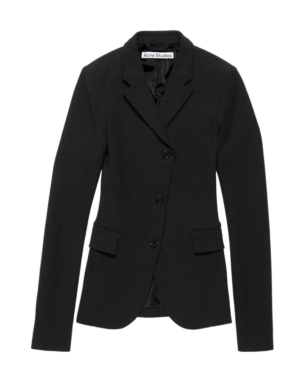 Acne Black Fitted Wool Suit Jacket