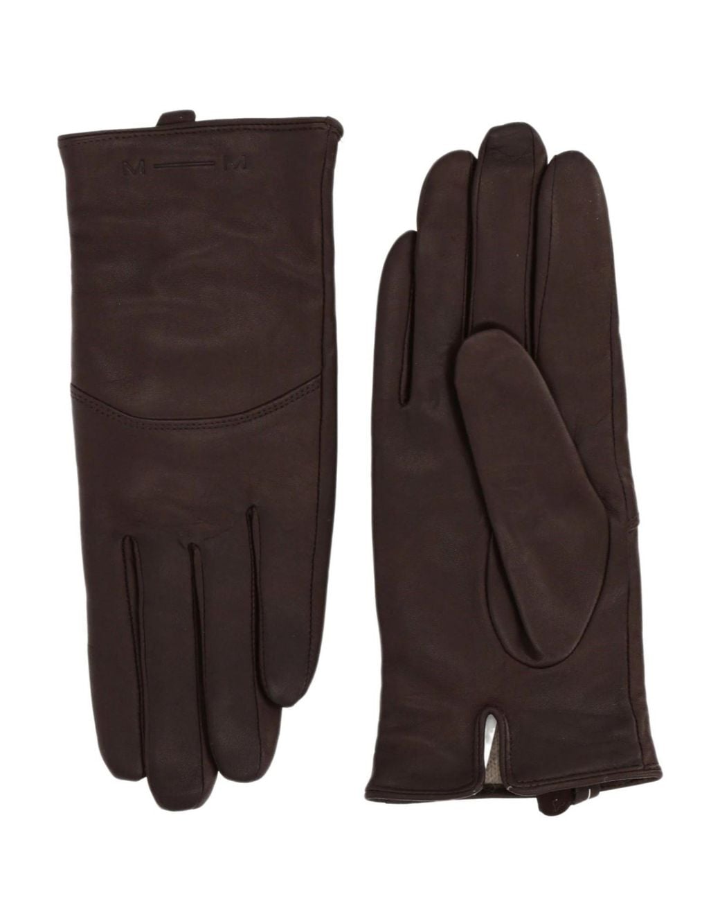 Max Mara Brown Solid-Color Leather Gloves