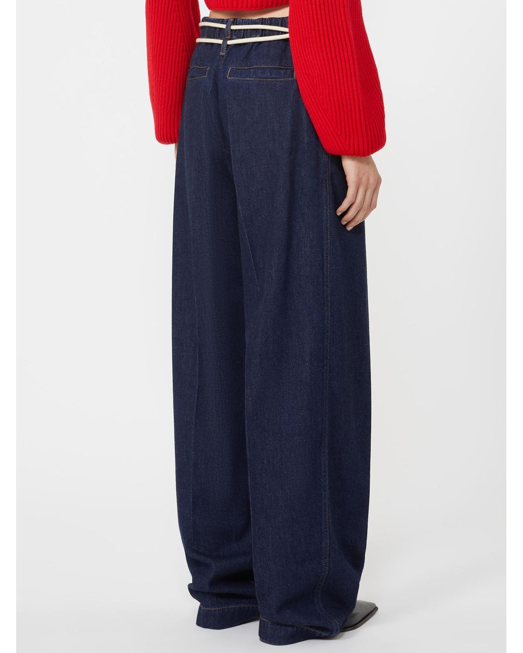 Sportmax Blue Nembi Pleat Detailed Jeans