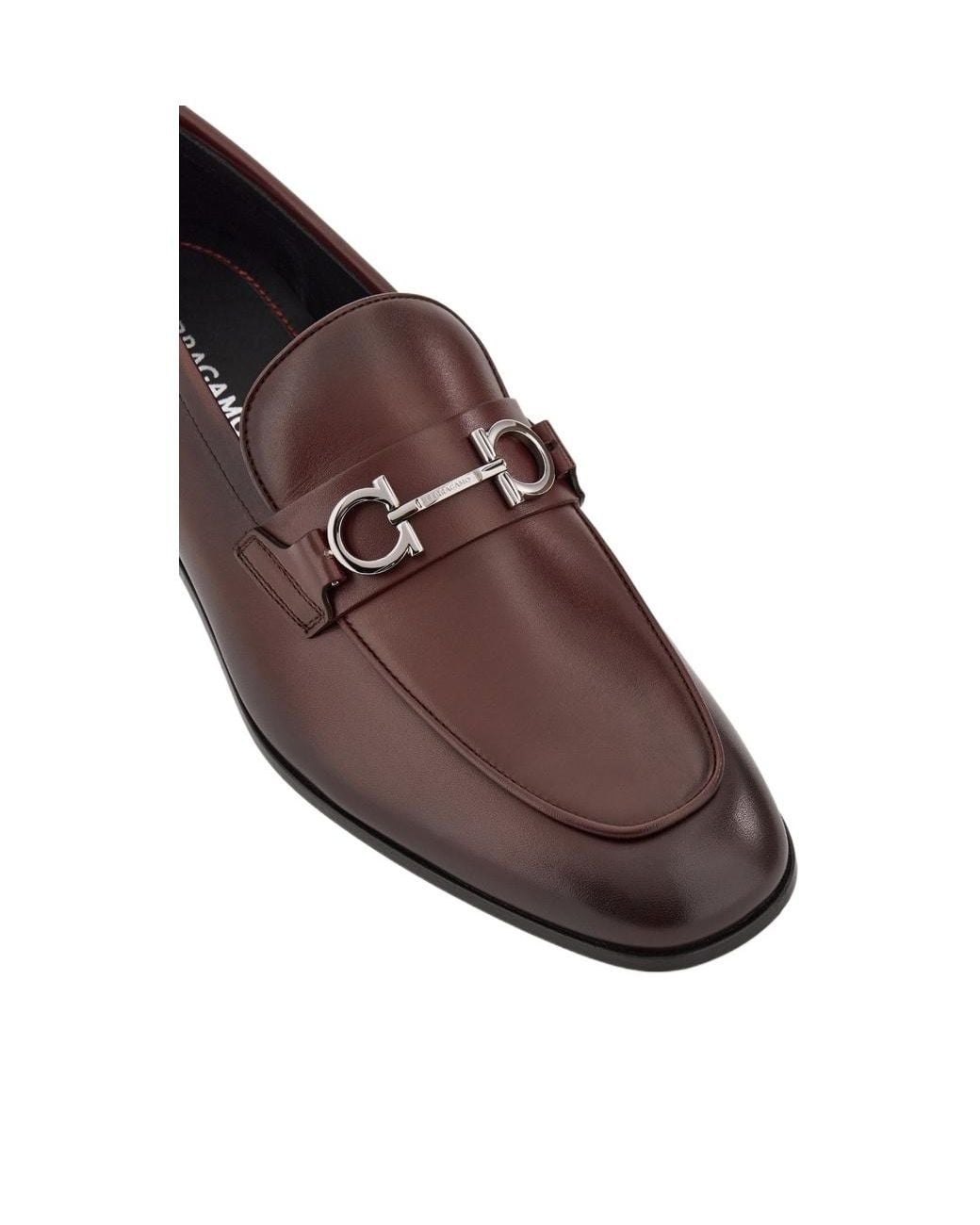 Ferragamo Brown Gancini Embellished Loafers for men