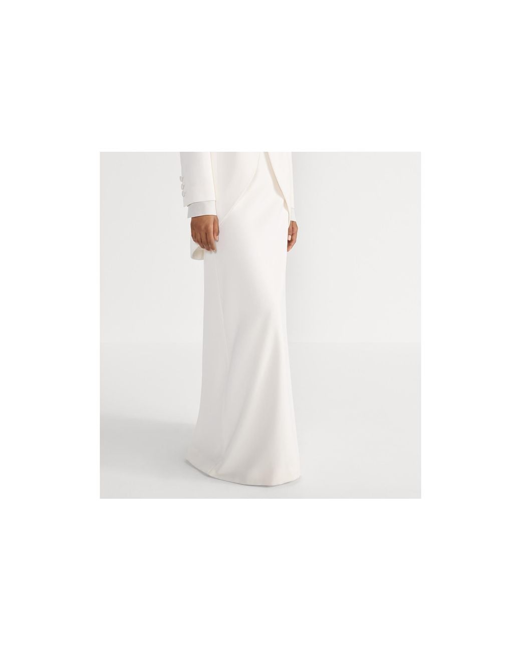 Dior White Long Flared Skirt