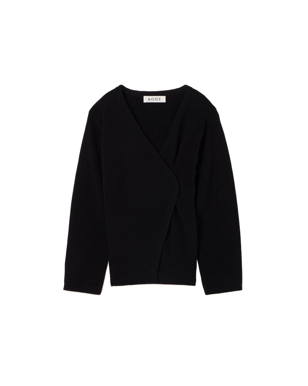 Rohe Black Off-Shoulder Wrap Cardigan