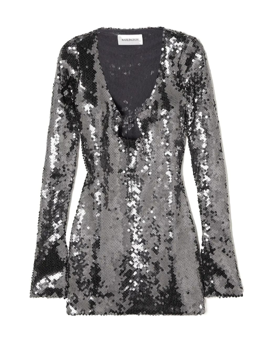 16Arlington Black Miniskirt Made Of Sequined Chiffon