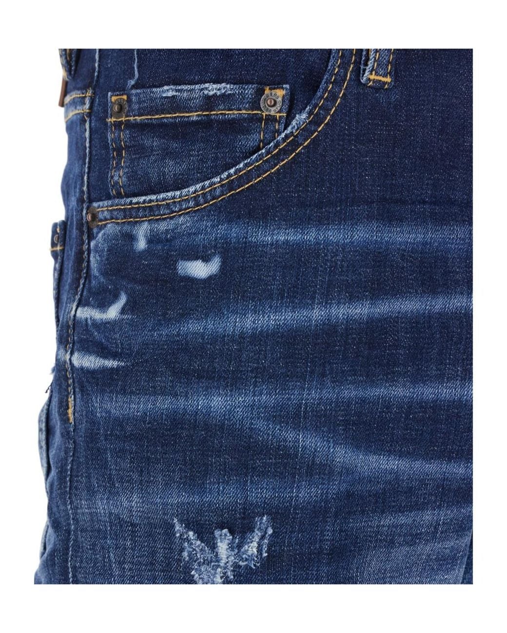 DSquared² Blue Distressed London Bro Jeans for men