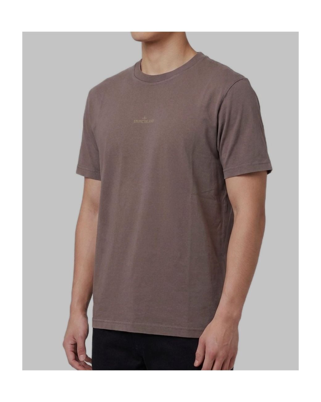 Stone Island Brown Desert Print Logo T-Shirt for men