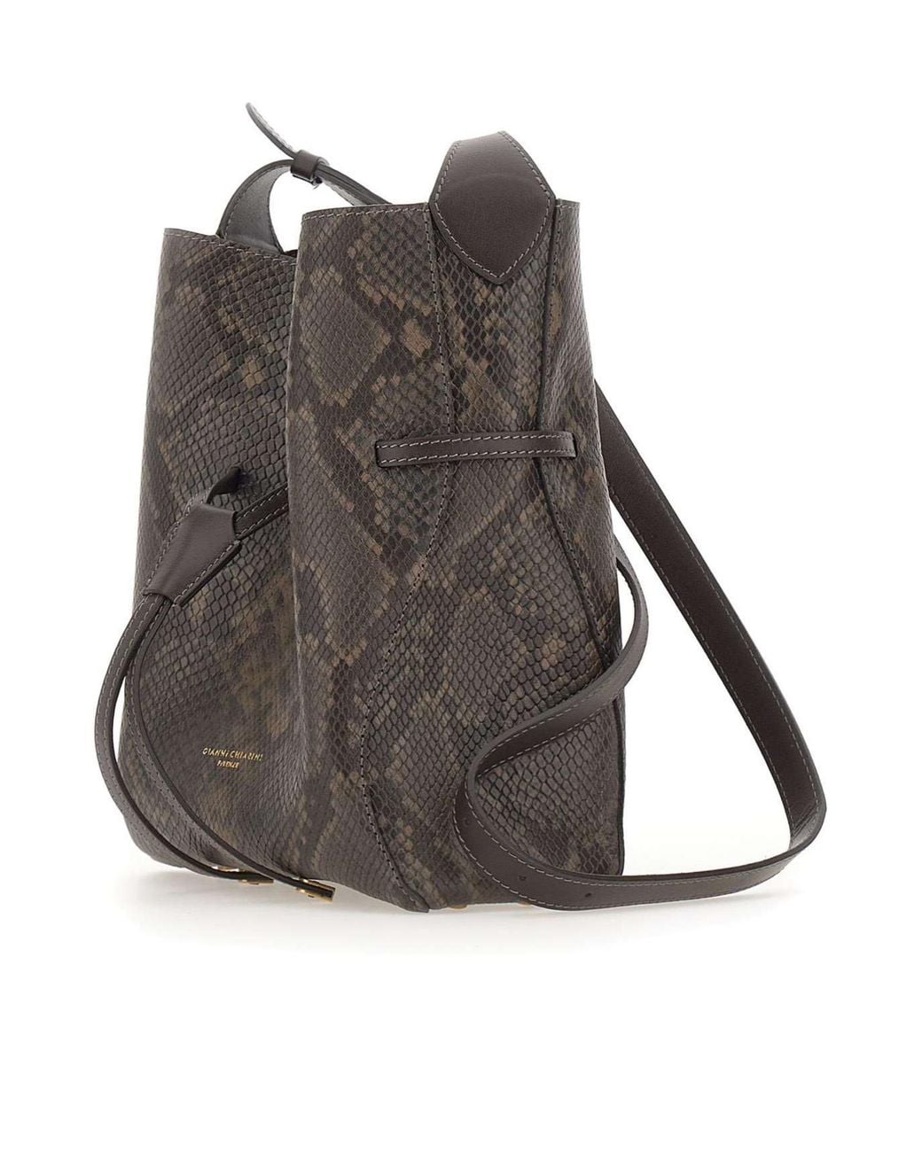 Gianni Chiarini Gray Sienna Drawstring Shoulder Bag