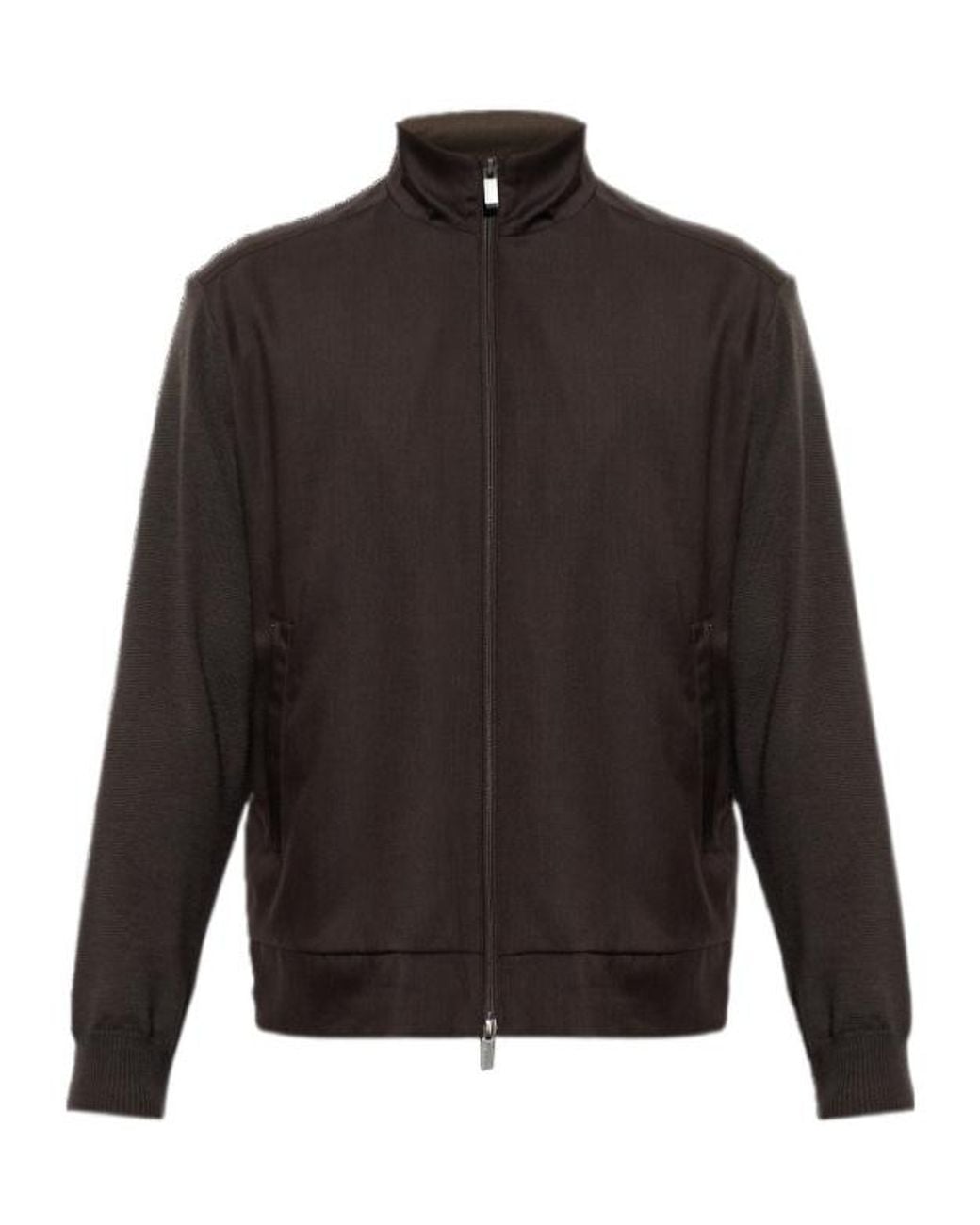 Paul & Shark Gray Zip-Up Stand-Collar Cardigan for men