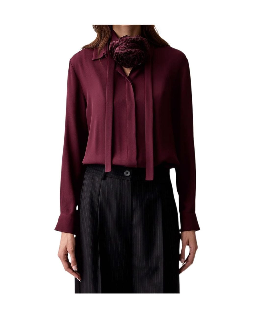 Marella Purple Floral-Embellished Shirt