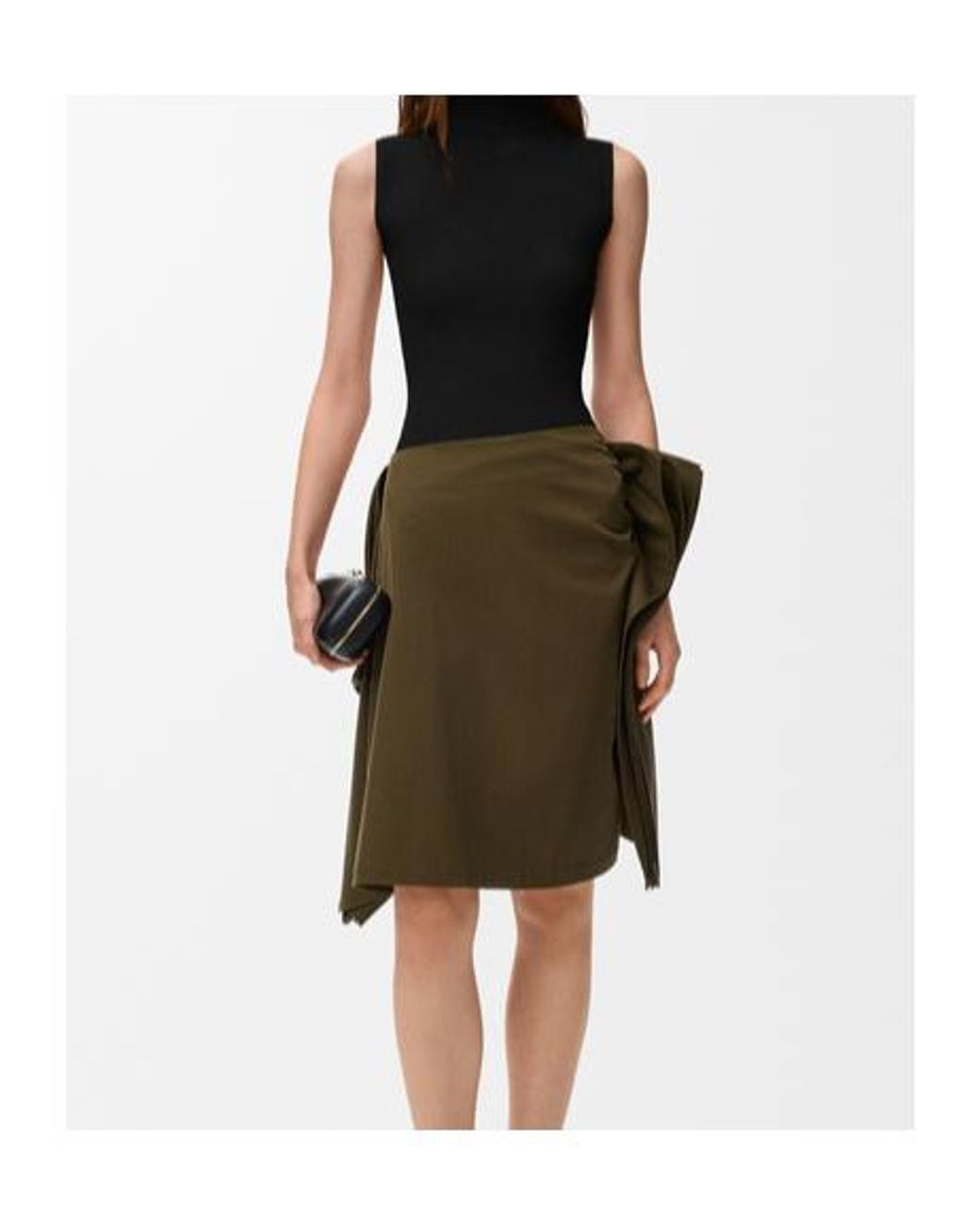 Loewe Green Draped Mini Skirt