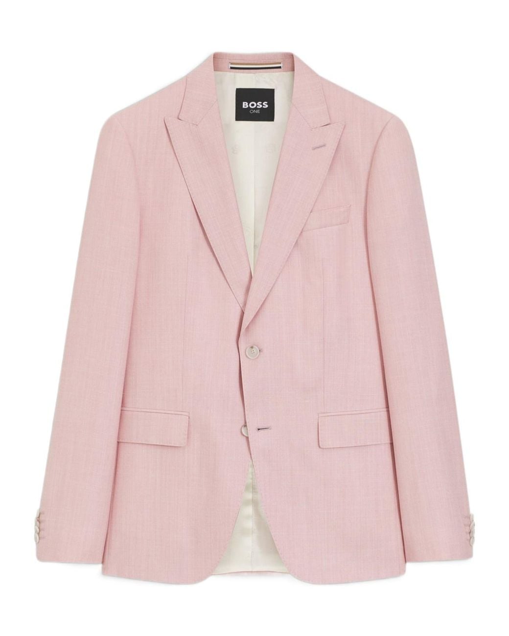 Boss Pink Button-Fastening Suit Jacket for men