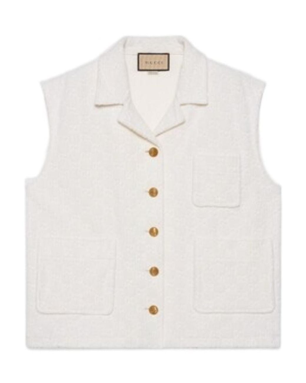 Gucci White Gg Cotton Jersey Gilet