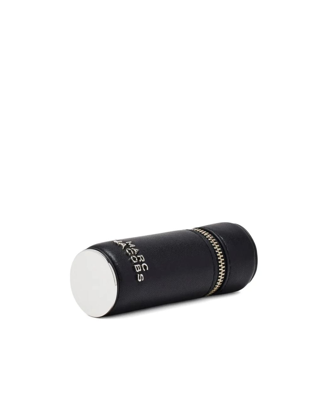 Marc Jacobs Black The Lipstick Logo Lettering Zipped Bag Charm