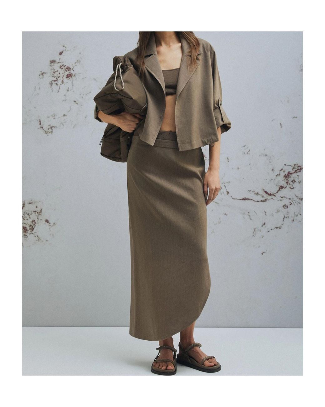 Marella Multicolor Asymmetrical Crepon Skirt