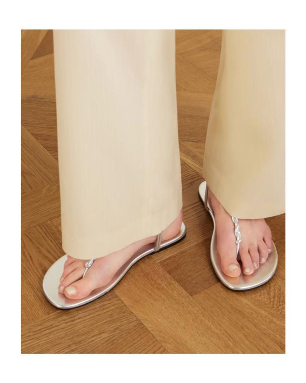 Jil Sander White Flip-Flop Flat Sandals