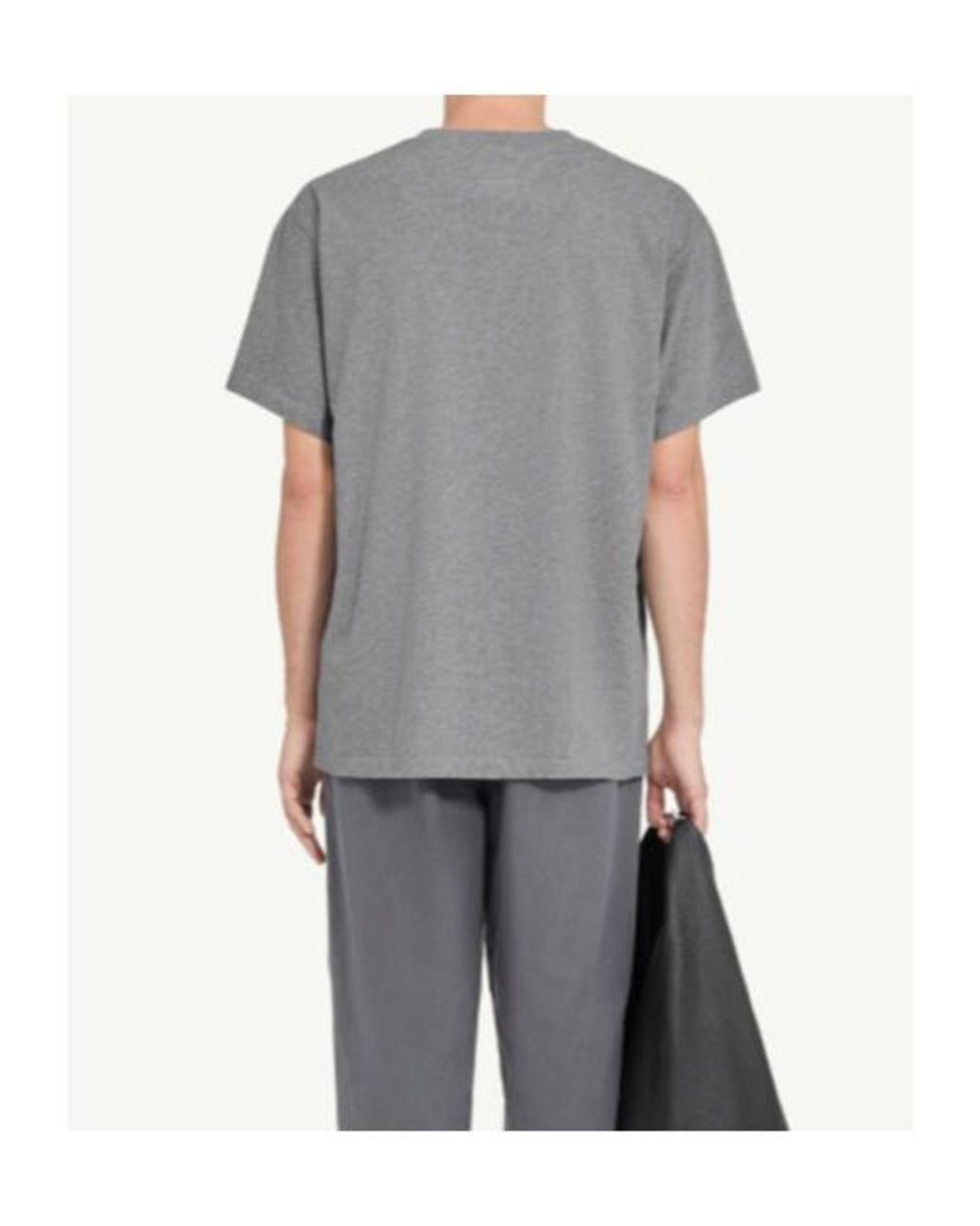 MM6 by Maison Margiela Gray Logo Patch T-Shirt for men
