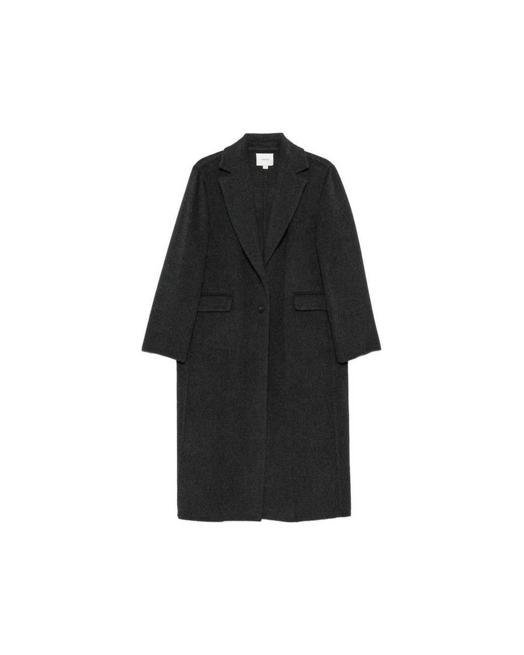 Vince Black Manteau Droit À Simple Boutonnage