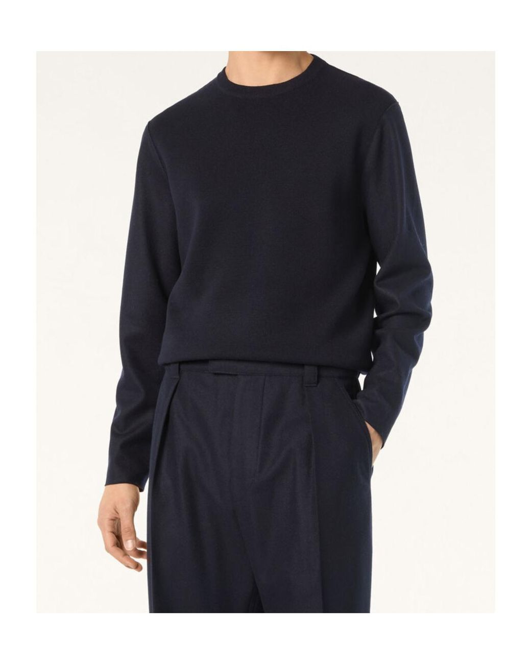 Loro Piana Blue Breia Crewneck for men