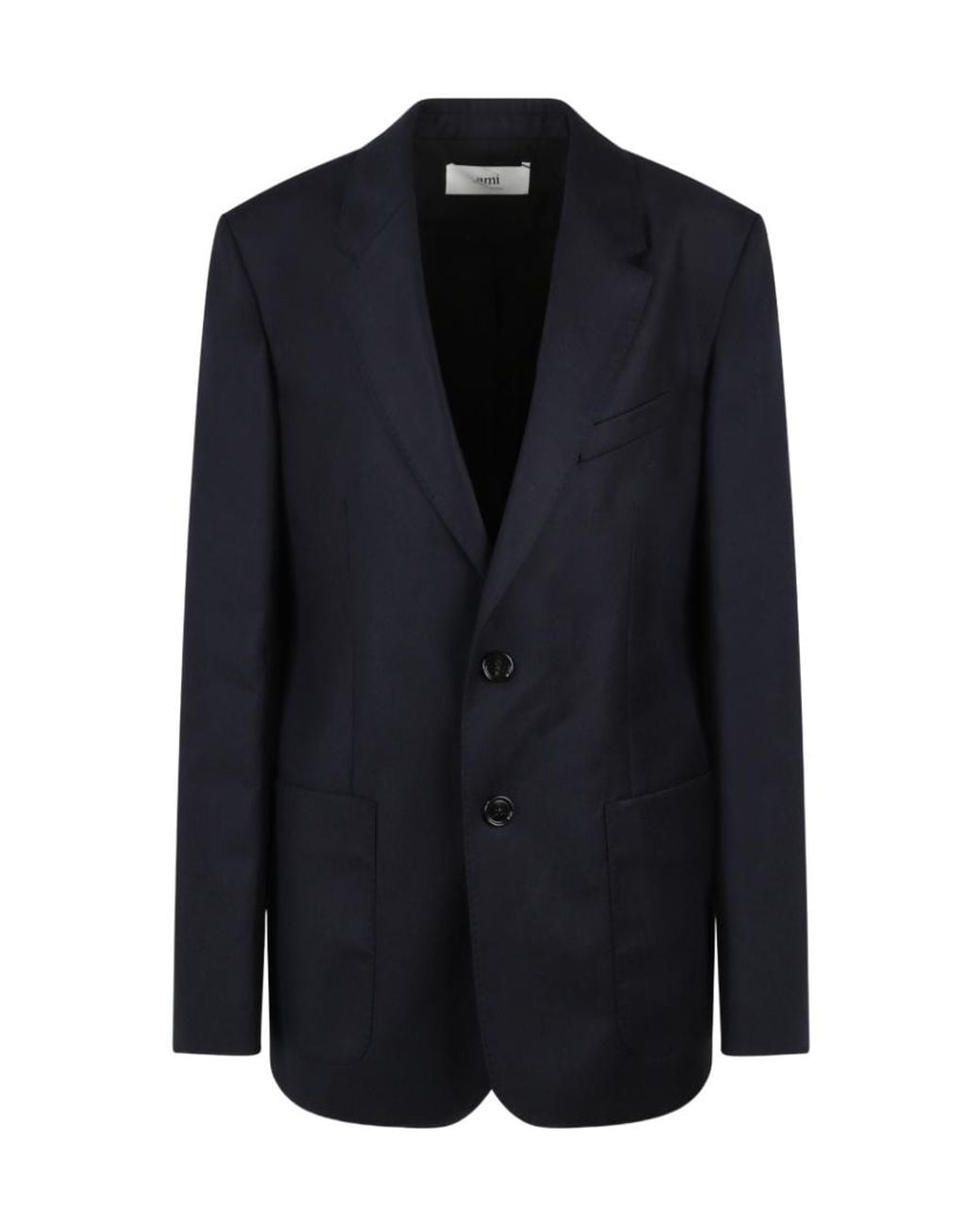 AMI Blue Ami Single-Breasted Long-Sleeved Blazer for men