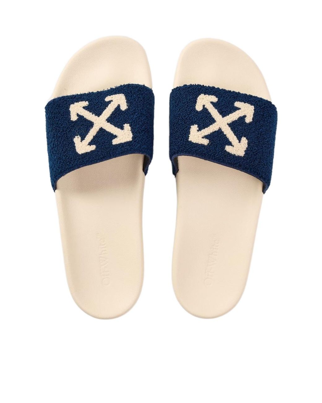 Off-White c/o Virgil Abloh Blue Terrycloth Pool Slides for men