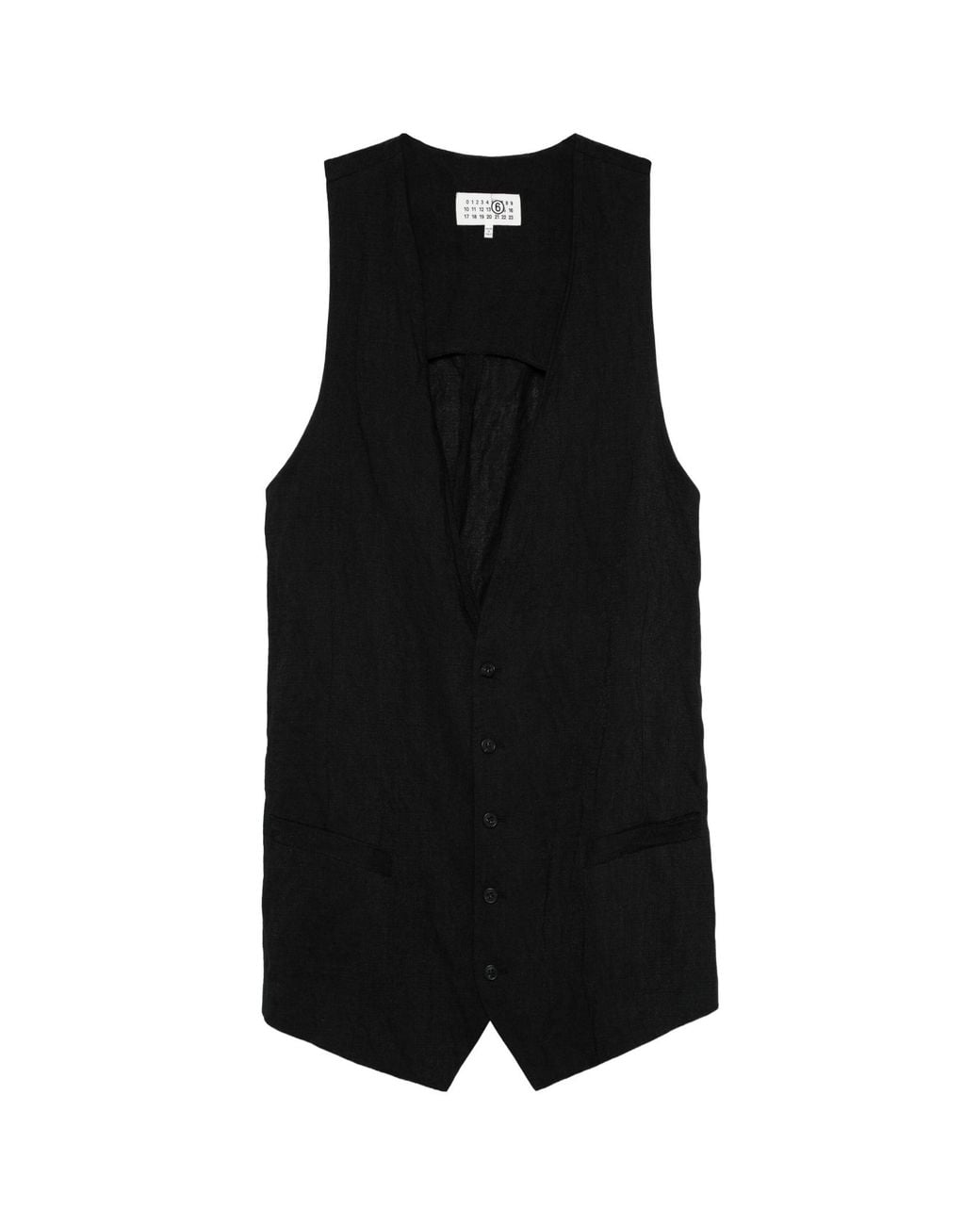 MM6 by Maison Margiela Black V-Neck Vest