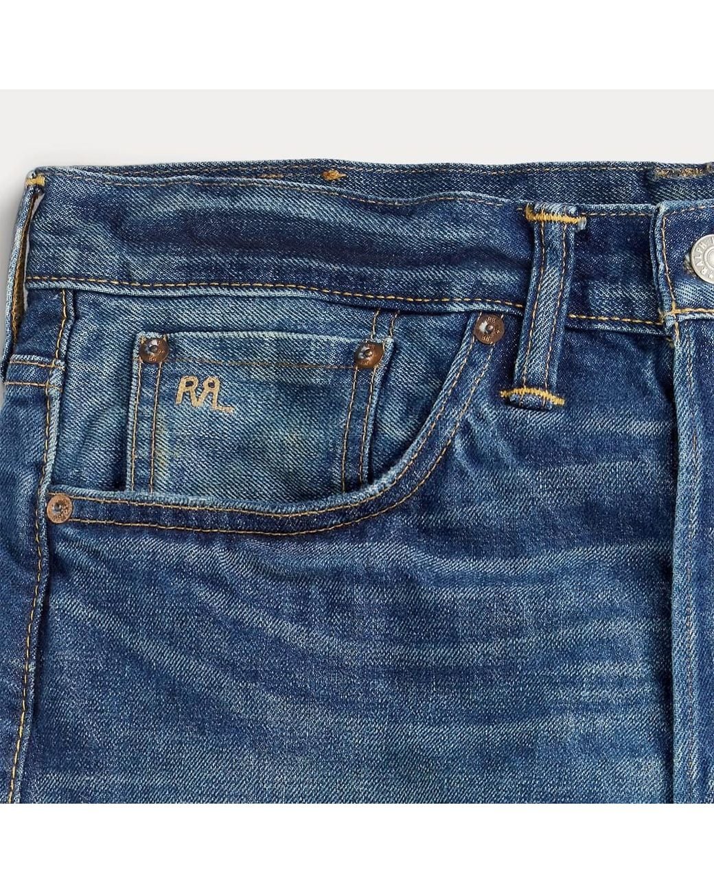 RRL Blue Ralph Lauren Mid-Rise Denim Jeans for men