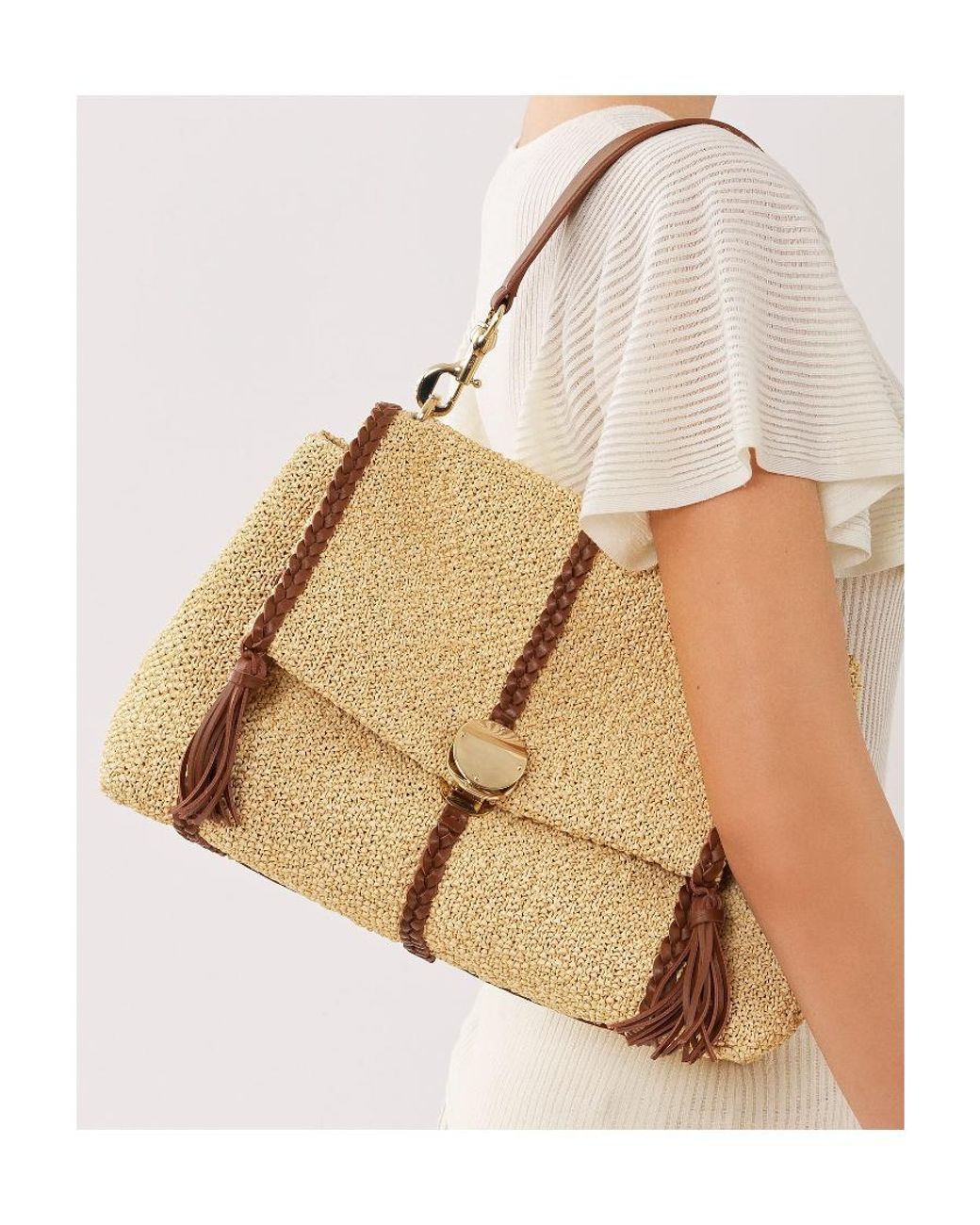 Chloé Natural Chloé Penelope Medium Shoulder Bag